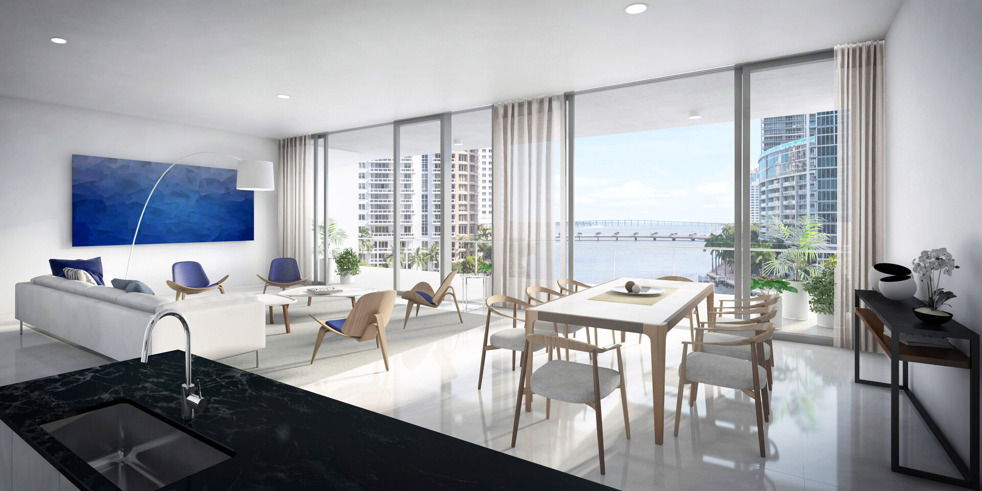 River Residence living room